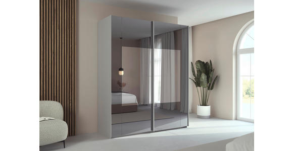 SCHWEBETÜRENSCHRANK 181/223/68 cm 2-türig Seidengrau  - Seidengrau, Design, Glas/Holzwerkstoff (181/223/68cm) - Xora