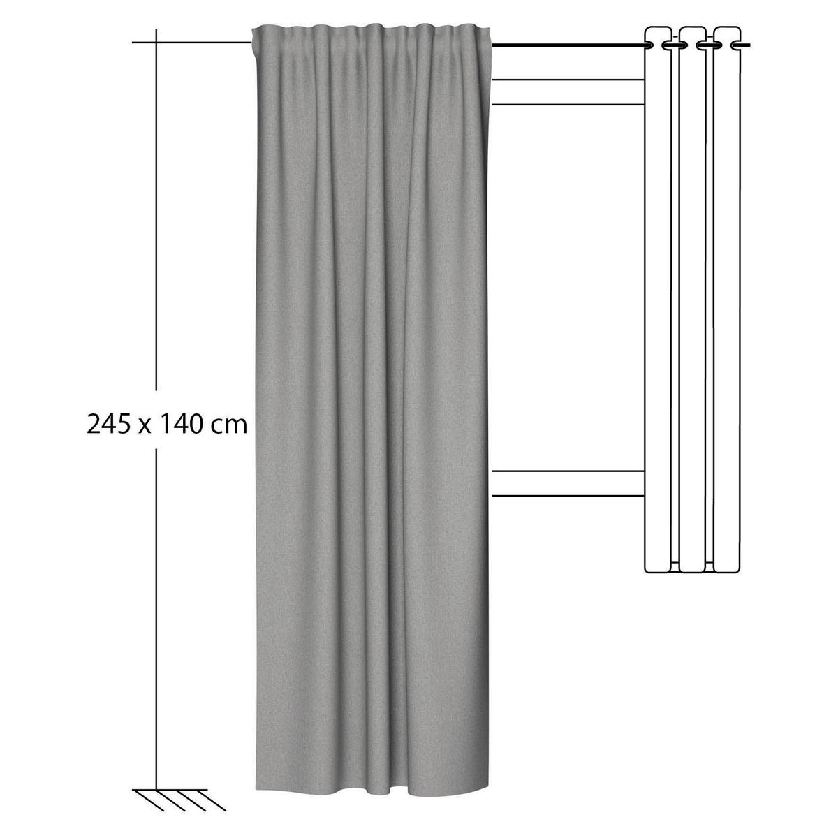FERTIGVORHANG blickdicht  - Taupe, Basics, Textil (140/245cm) - Fuggerhaus
