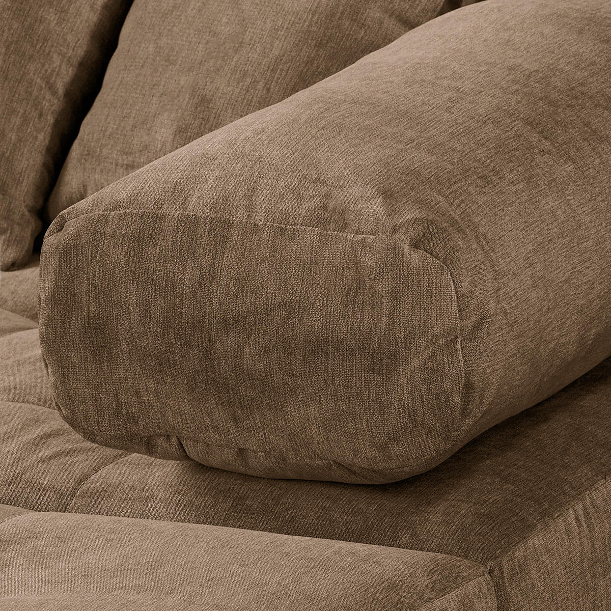 ECKSOFA Naomi Braun Mikrofaser Rückenkissen  - Schwarz/Braun, Design, Kunststoff/Textil (284/243cm) - P & B