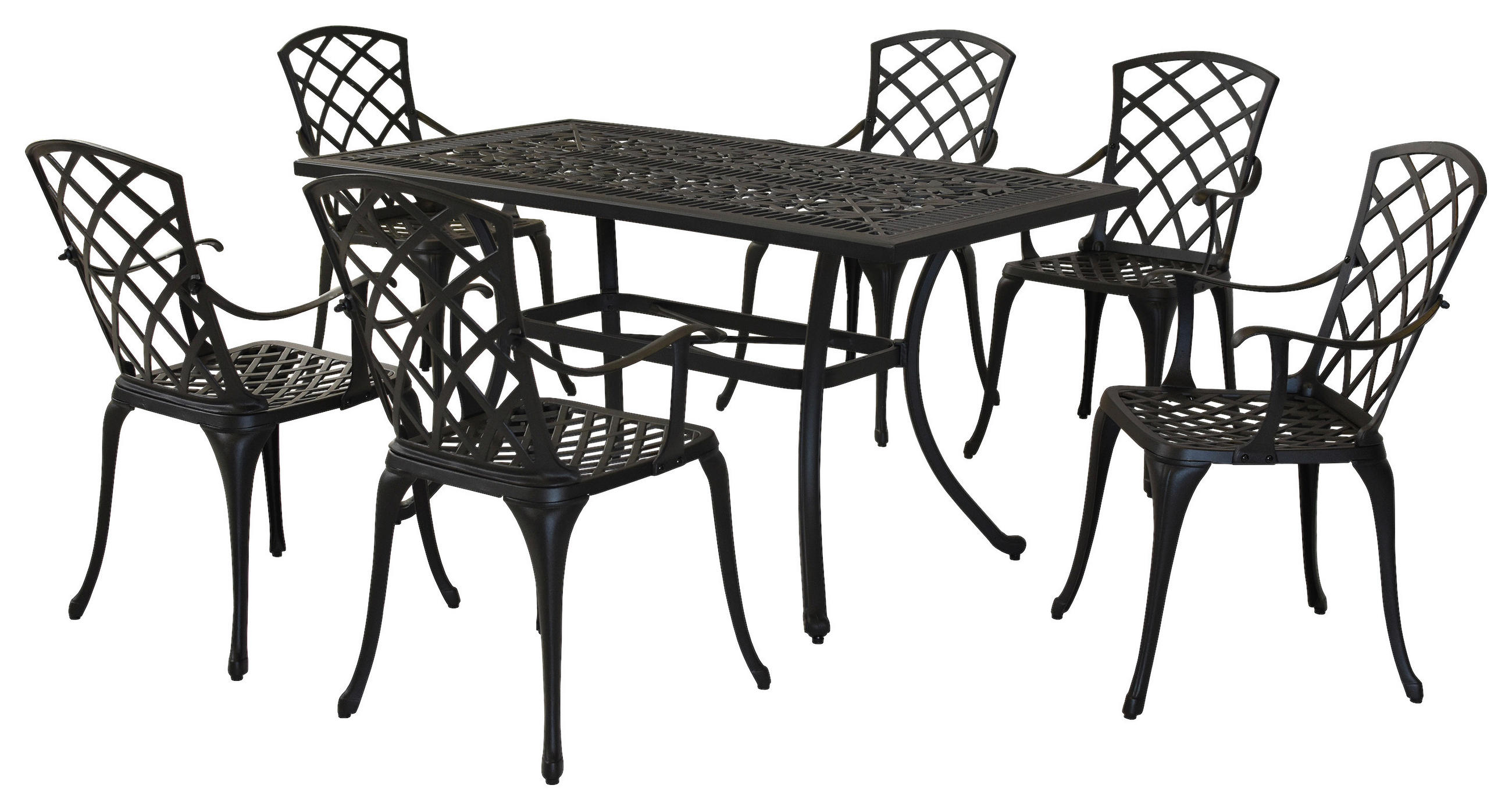 GARTENTISCHGRUPPE  - Graphitfarben/Grau, MODERN, Textil/Metall - Gardenson