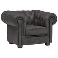 CHESTERFIELD-SESSEL - Wengefarben/Dunkelgrau, LIFESTYLE, Holz/Textil (115/76,5/96cm) - Landscape