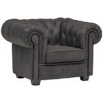 CHESTERFIELD-SESSEL - Wengefarben/Dunkelgrau, LIFESTYLE, Holz/Textil (115/76,5/96cm) - Landscape
