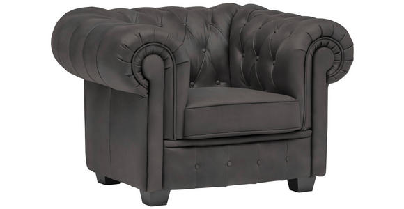 CHESTERFIELD-SESSEL - Wengefarben/Dunkelgrau, LIFESTYLE, Holz/Textil (115/76,5/96cm) - Landscape