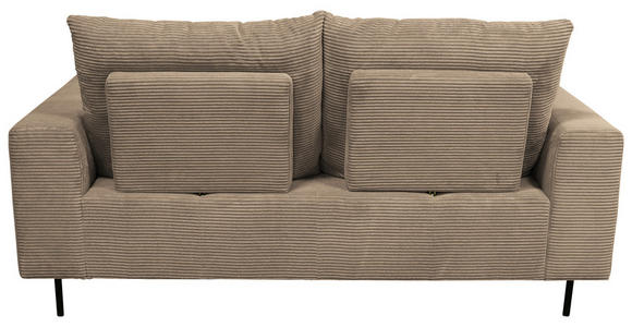 BIGSOFA  in Cord Beige  - Beige/Schwarz, KONVENTIONELL, Textil/Metall (246/100/116cm) - Carryhome