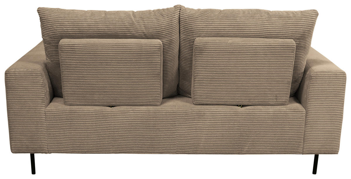 BIGSOFA Cord Beige  - Beige/Schwarz, KONVENTIONELL, Textil/Metall (246/100/116cm) - Carryhome