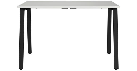 SCHREIBTISCH 120/80/75 cm, Schwarz, Hellgrau, in verschiedenen Holz-Dekoren erhältlich, justierbare Füße  - Hellgrau/Schwarz, MODERN, Holzwerkstoff/Metall (120/80/75cm) - Novel