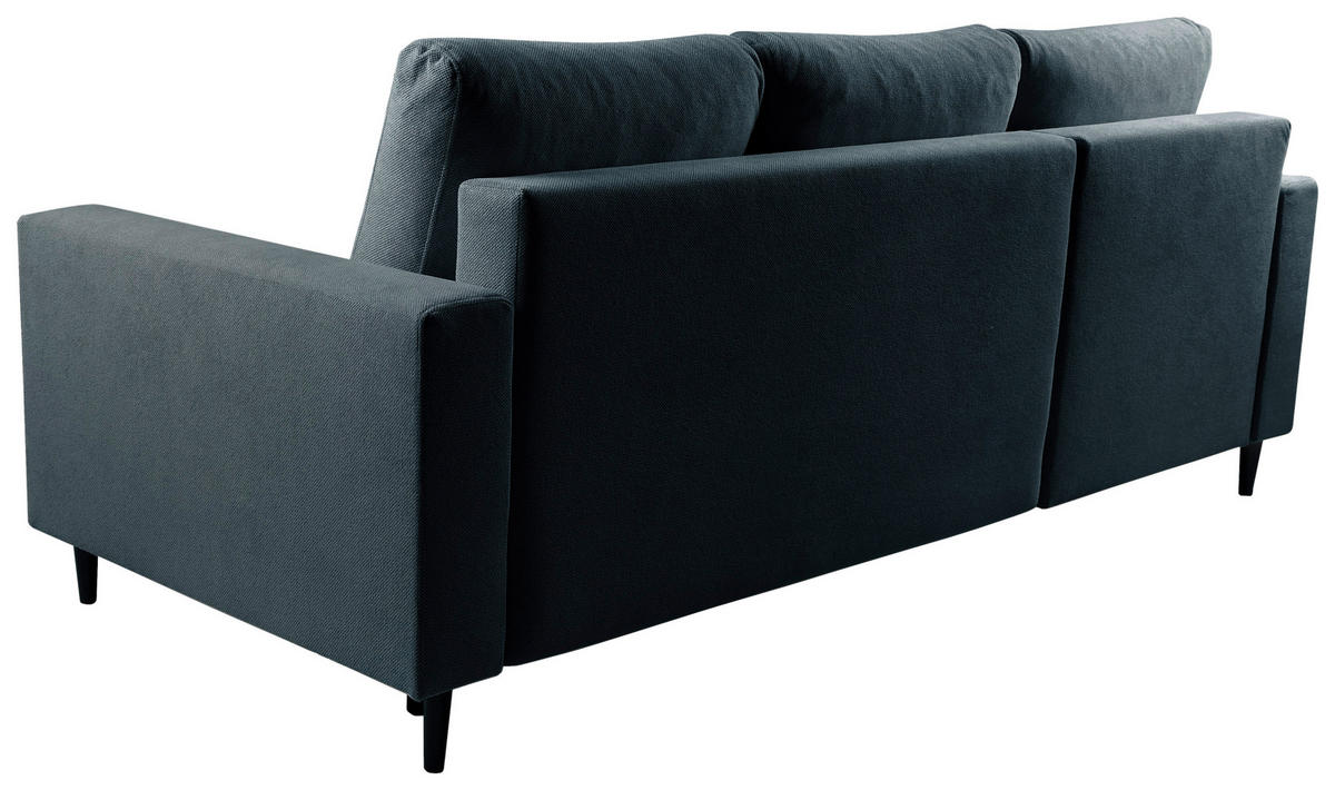 ECKSOFA in Struktur Anthrazit  - Anthrazit/Schwarz, Modern, Holz/Kunststoff (145/230cm) - MID.YOU