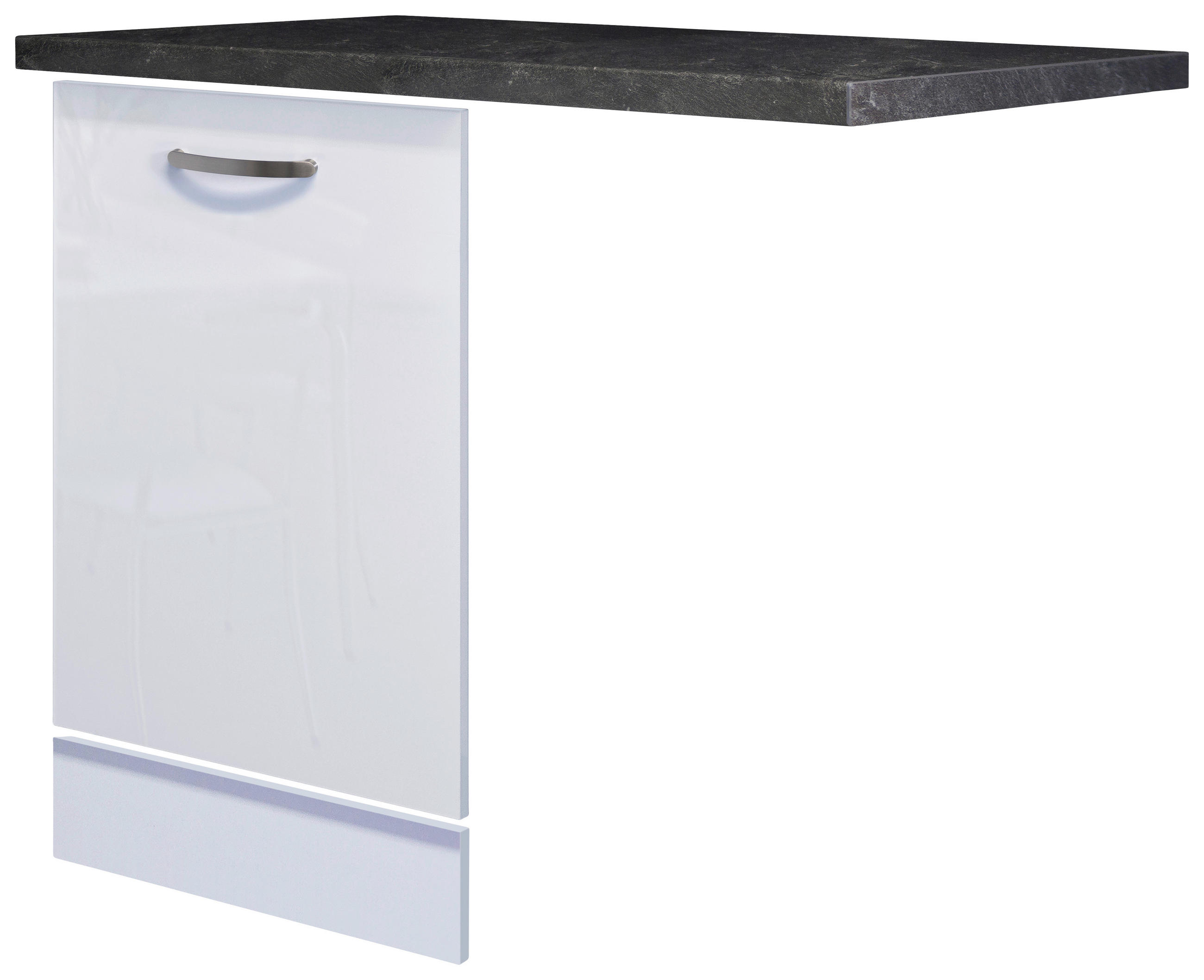 FlexWell Geschirrspülerfront Schiefer, Weiß Hochglanz 110x86x60 cm