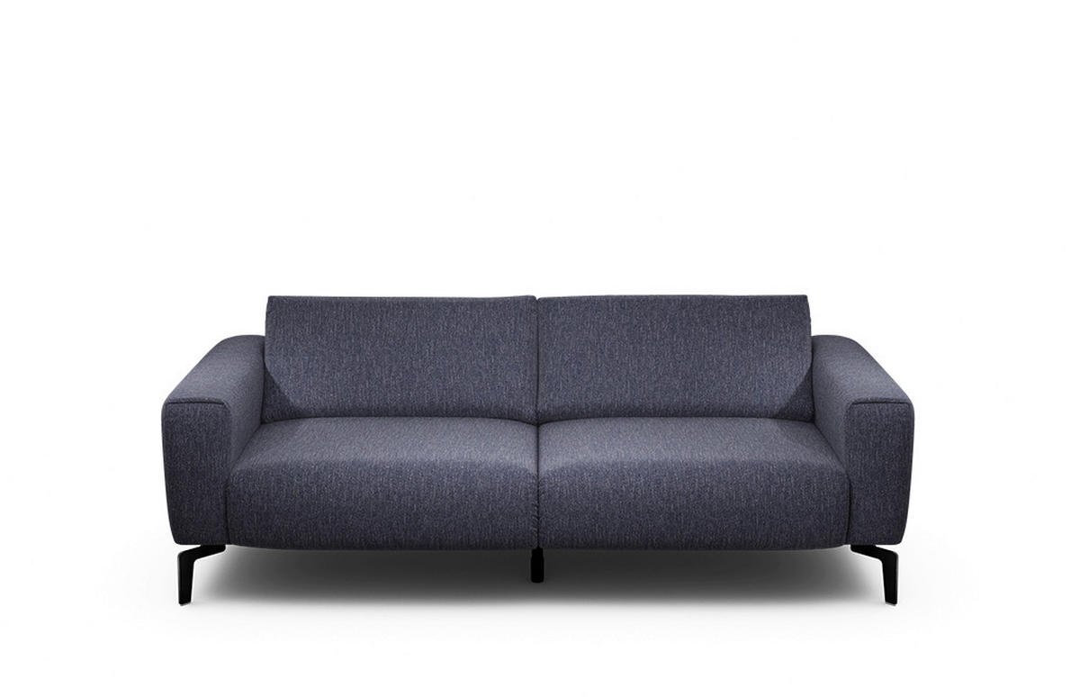 2,5-SITZER Chenille Blau  - Blau/Schwarz, Design, Textil/Metall (220/86/86-94cm) - SENSOO