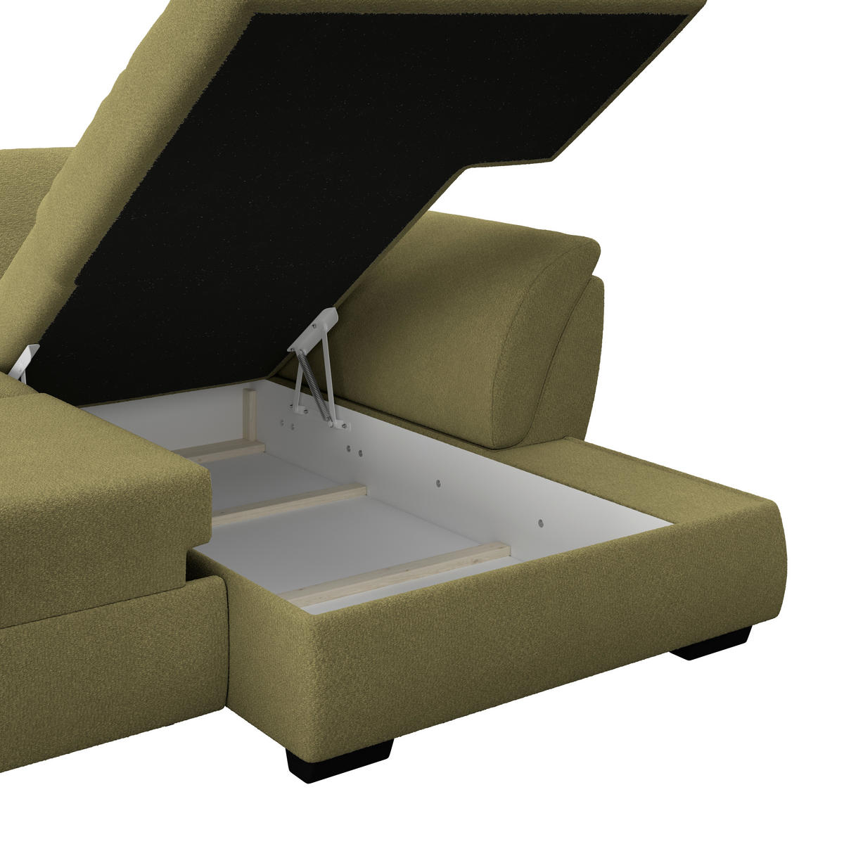 ECKSOFA Grün  - Schwarz/Grün, Konventionell, Textil (278/187cm) - MID.YOU