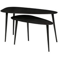 BEISTELLTISCHSET organisch Schwarz  - Schwarz, Design, Metall - Livetastic