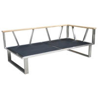 GARTENBANK 156/75/82,5 cm Teakholz  Edelstahl  - Edelstahlfarben/Grau, Design, Holz/Textil (156/75/82,5cm) - Zebra 