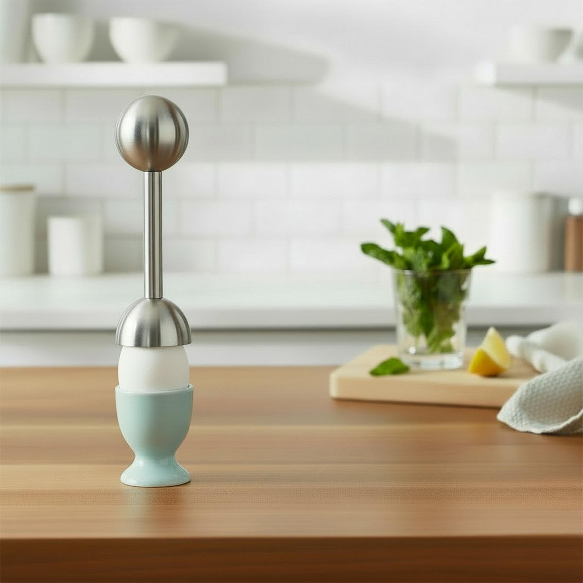 EIERKÖPFER - Edelstahlfarben, Basics, Metall (4,4/4/16,5cm) - moHA!