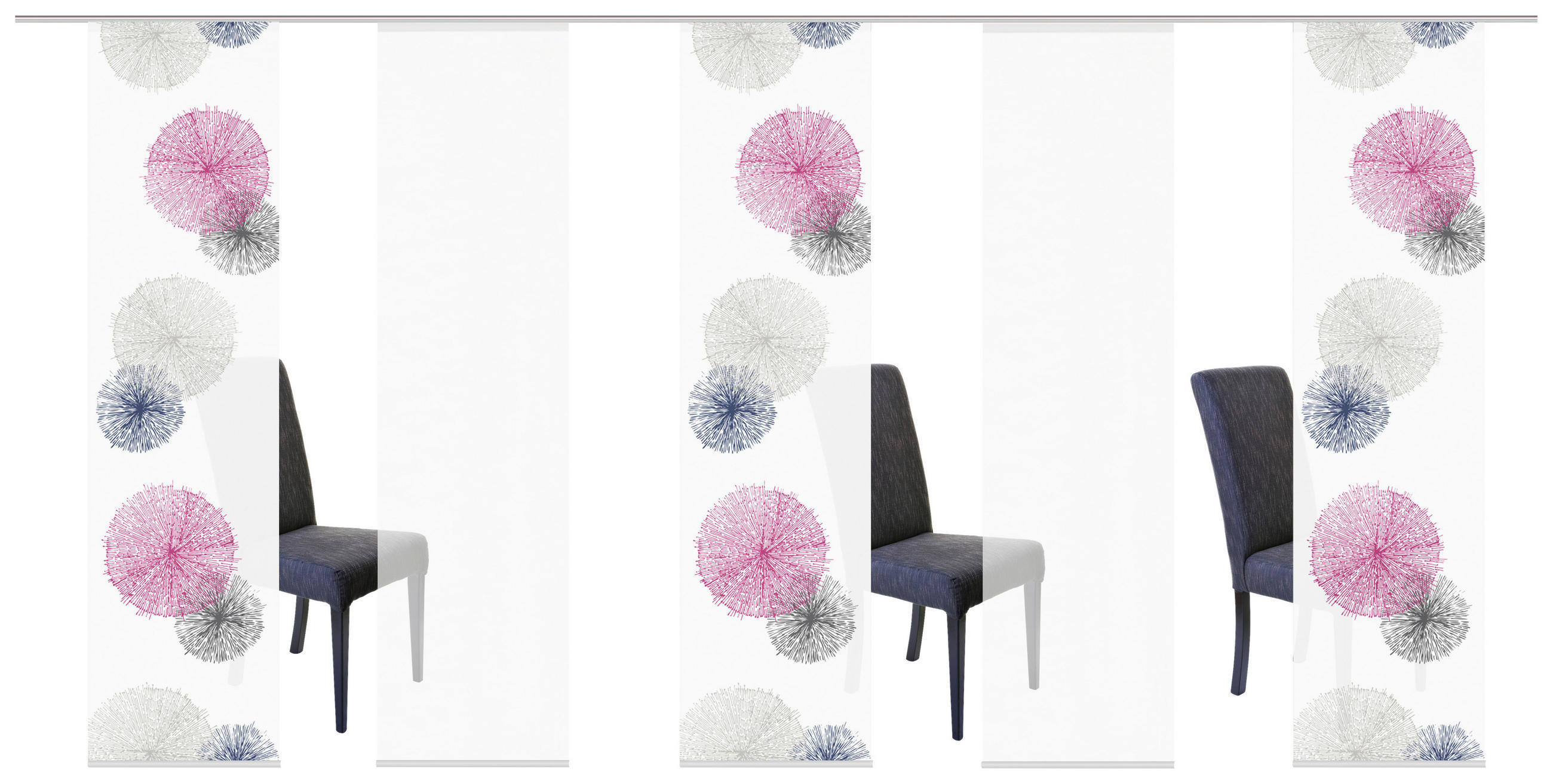 FLÄCHENVORHANG RAWLINS, 5-TLG.  5 Stück  halbtransparent   60/245 cm  - Flieder, Basics, Textil (60/245cm)