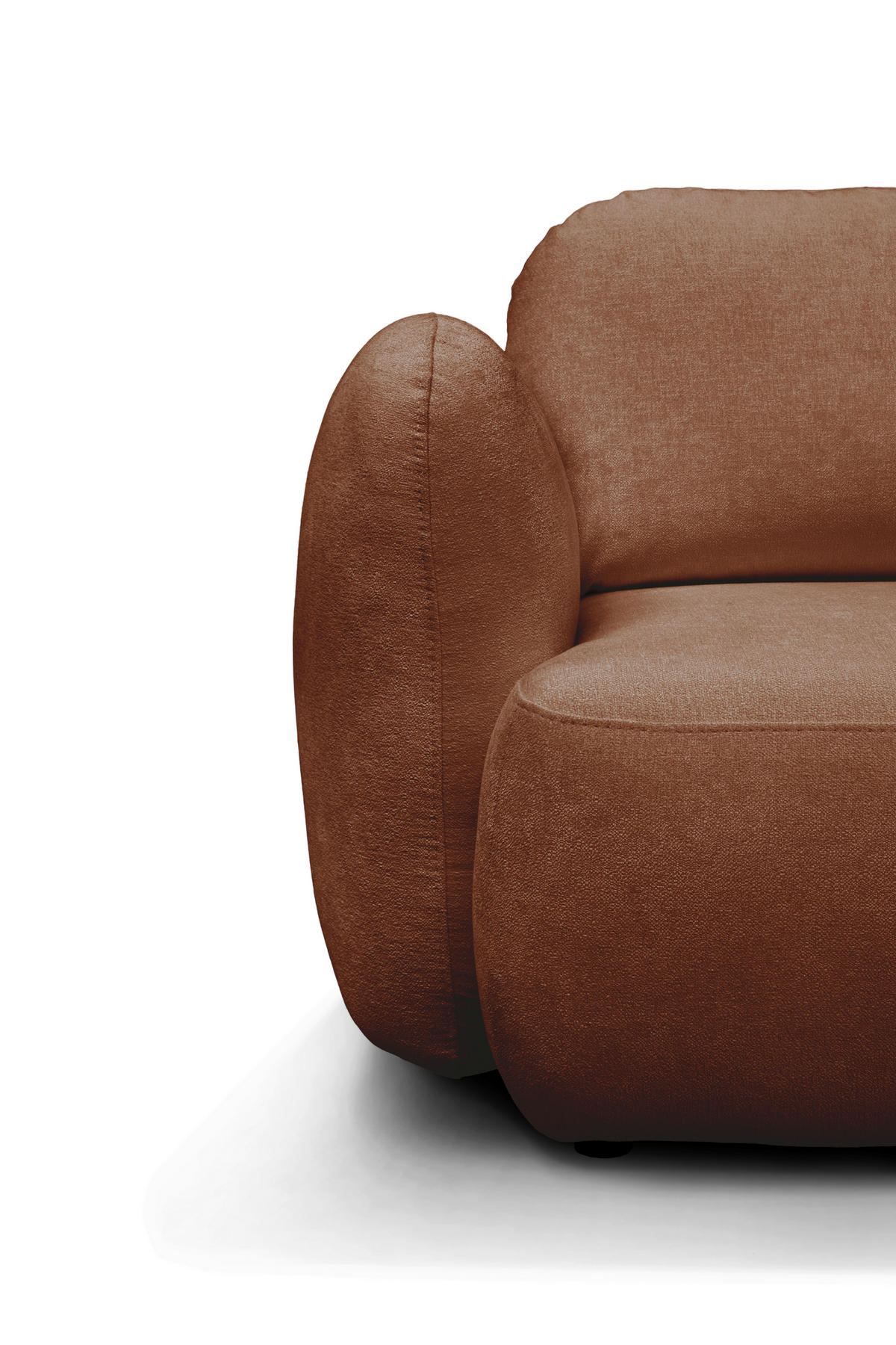 ECKSOFA VELU Terracotta Chenille  - Terracotta/Schwarz, Design, Textil (270/175cm) - MID.YOU