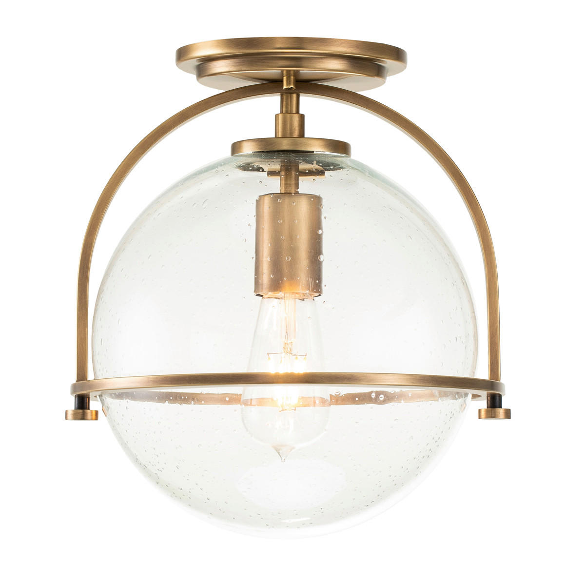 TAKLAMPA Somerset 28.2/31.8 cm  - mässingsfärgad, Design, metall/glas (28.2/31.8cm) - Elstead Lighting