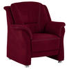 SESSEL in Mikrofaser Rot  - Beige/Rot, Konventionell, Textil/Metall (90/100/92cm) - Beldomo Comfort