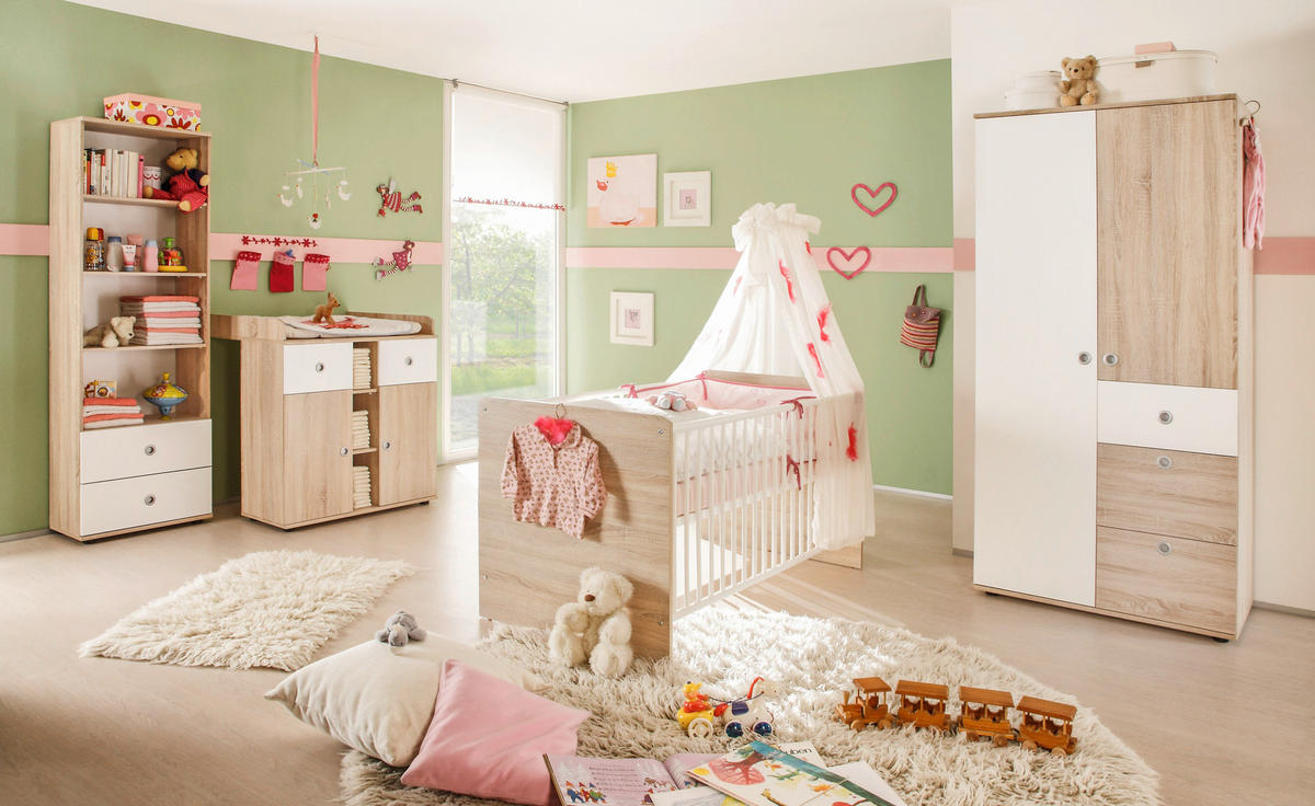 ORMAR S KLASIČNIM VRATIMA     - bijela/hrast Sonoma, Konvencionalno, drvni materijal/plastika (90/191/53cm) - Bessagi Kids