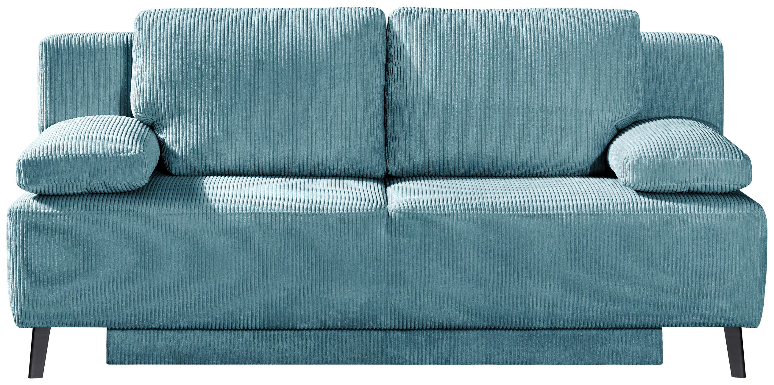 SCHLAFSOFA Cord Türkis  - Türkis/Schwarz, Modern, Textil/Metall (197/92/88cm) - Novel