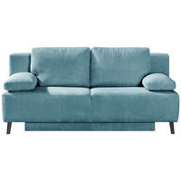 SCHLAFSOFA  mit Fußauswahl, Stoffauswahl Cord Türkis  - Türkis/Schwarz, MODERN, Textil/Metall (197/92/88cm) - Novel