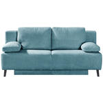 SCHLAFSOFA  in Cord Türkis  - Türkis/Schwarz, MODERN, Textil/Metall (197/92/88cm) - Novel