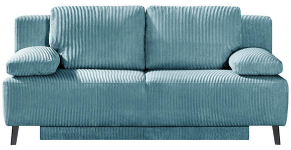 SCHLAFSOFA  in Cord Türkis  - Türkis/Schwarz, MODERN, Textil/Metall (197/92/88cm) - Novel