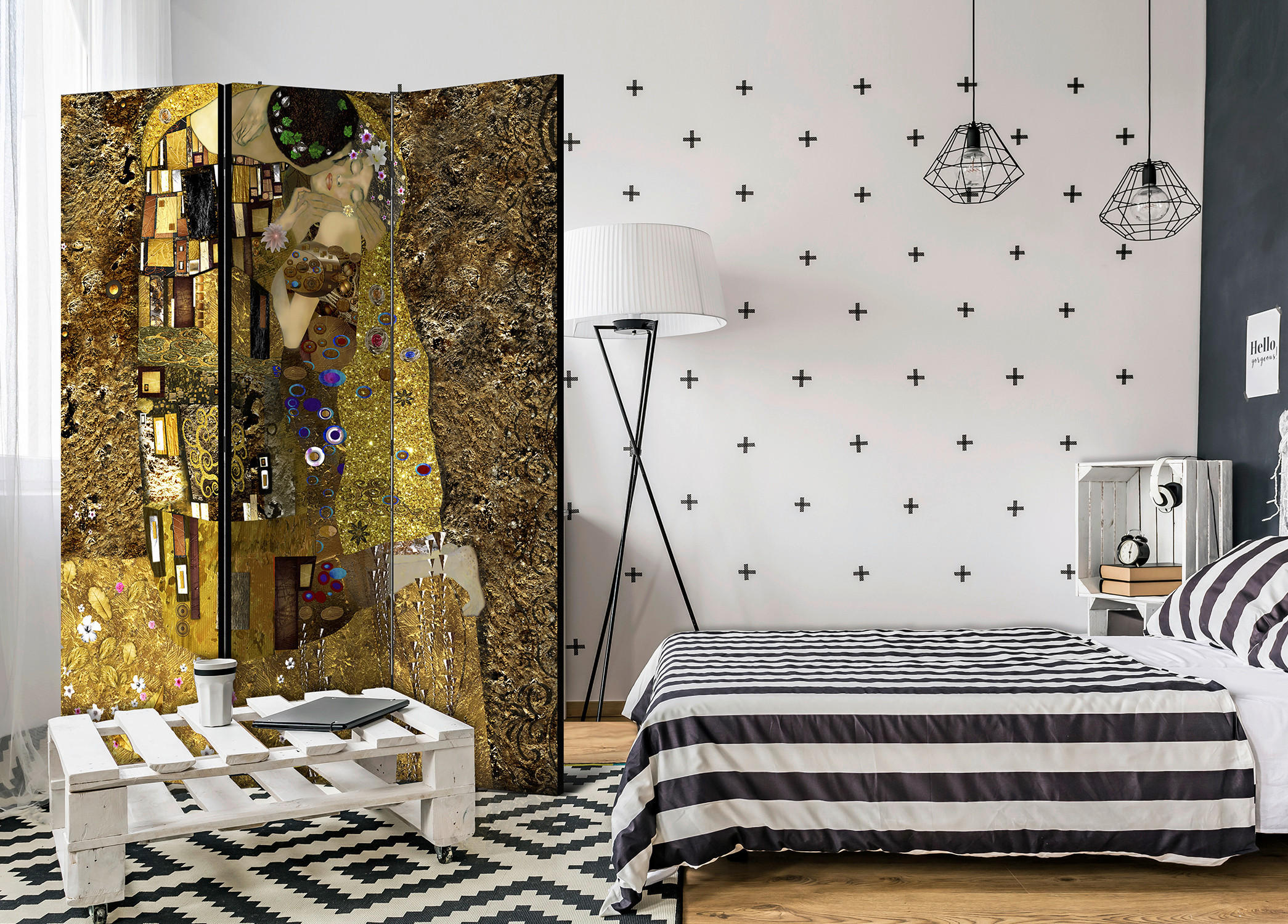 Thumbnail - artgeist Paravent, Mehrfarbig, Holz, Textil, Kiefer, massiv, Personen, Motiv auf Vorderseite, Wohnzimmer, Raumteiler & P...