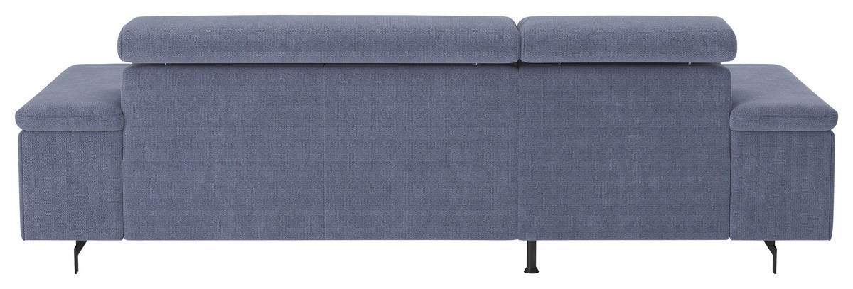 ECKSOFA Blau Chenille  - Blau/Schwarz, Textil/Metall (165/267cm) - MID.YOU