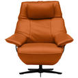 RELAXSESSEL in Leder Cognac  - Cognac/Schwarz, Design, Leder/Metall (92/79/82cm) - Dieter Knoll
