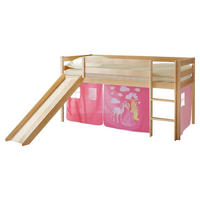 SPIELBETT Kiefer massiv 90/200 cm Kieferfarben, Pink  - Pink/Kieferfarben, Natur, Holz (90/200cm) - MID.YOU