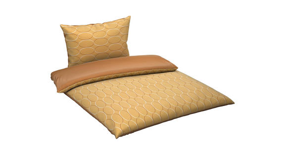 WENDEBETTWÄSCHE Mavie Satin 140/200 cm  - Gelb, KONVENTIONELL, Textil (140/200cm) - Novel