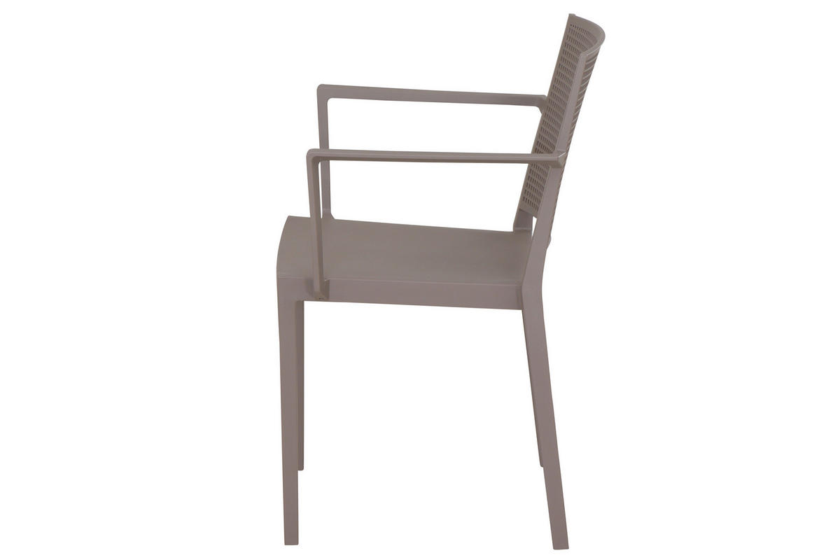 GARTENGARNITUR 3-teilig Stahl  - Taupe/Anthrazit, Basics, Kunststoff/Metall (80/80/80cm) - Siena Garden