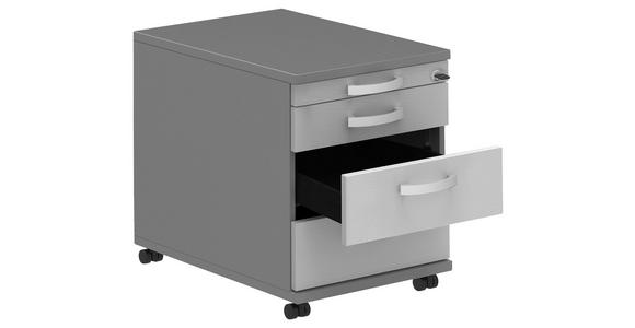 ROLLCONTAINER Anthrazit, Hellgrau - Anthrazit/Hellgrau, KONVENTIONELL, Holzwerkstoff/Metall (42,7/54,4/60cm) - Moderano
