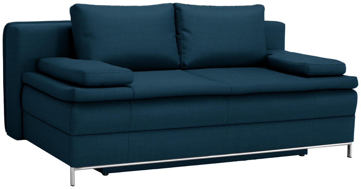 BOXSPRINGSOFA in Petrol  - Chromfarben/Petrol, Design, Textil/Metall (200/93/107cm) - Novel
