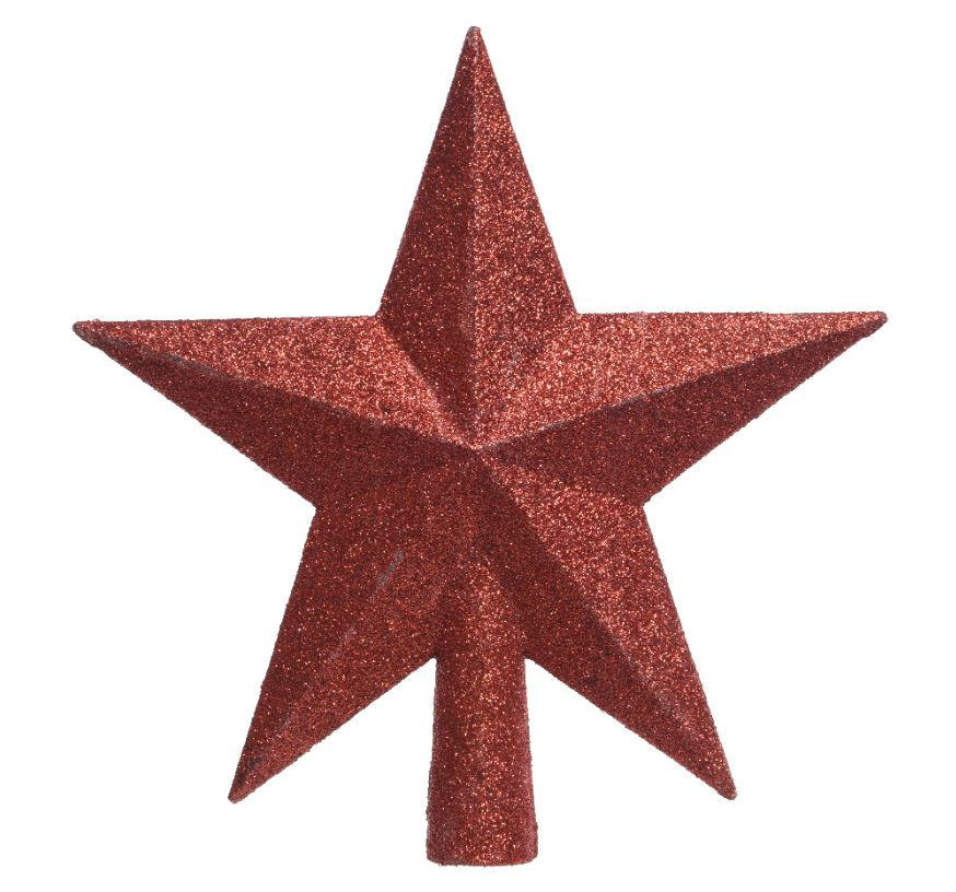 ŠPIČKA NA VÁNOČNÍ STROMEČEK - červená, Basics, plast (19cm)