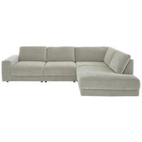 ECKSOFA in Chenille, Jacquard Silberfarben  - Silberfarben/Schwarz, Design, Kunststoff/Textil (316/242cm) - Niels Andersson