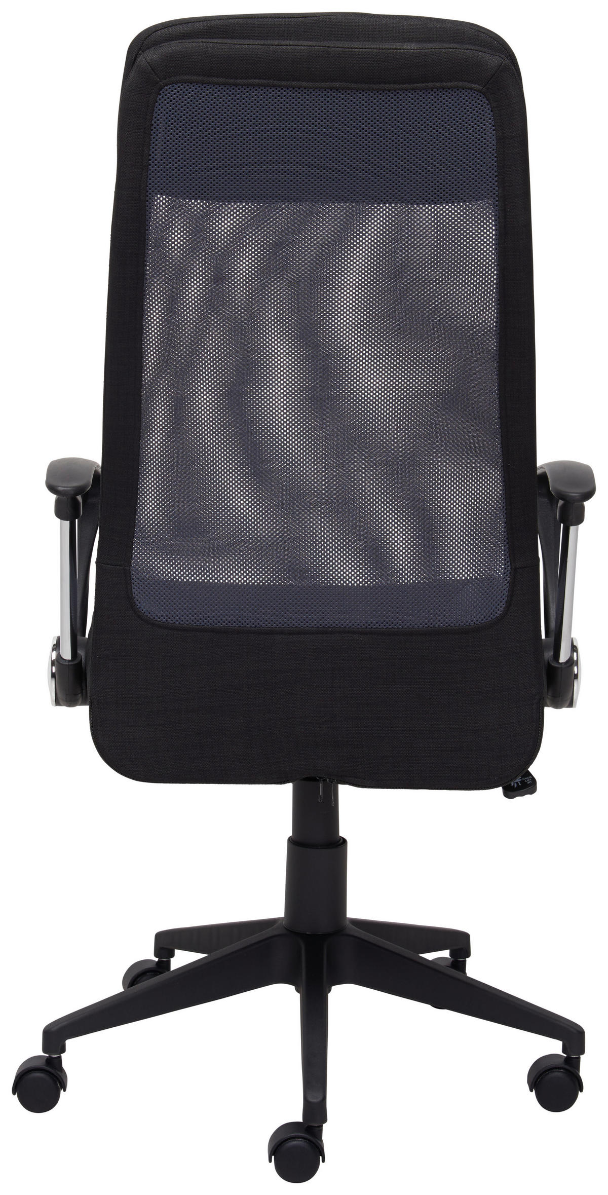 DREHSTUHL Netzbespannung, Webstoff Grau, Schwarz  - Schwarz/Grau, Design, Kunststoff/Textil (61/118-128/64cm) - MID.YOU
