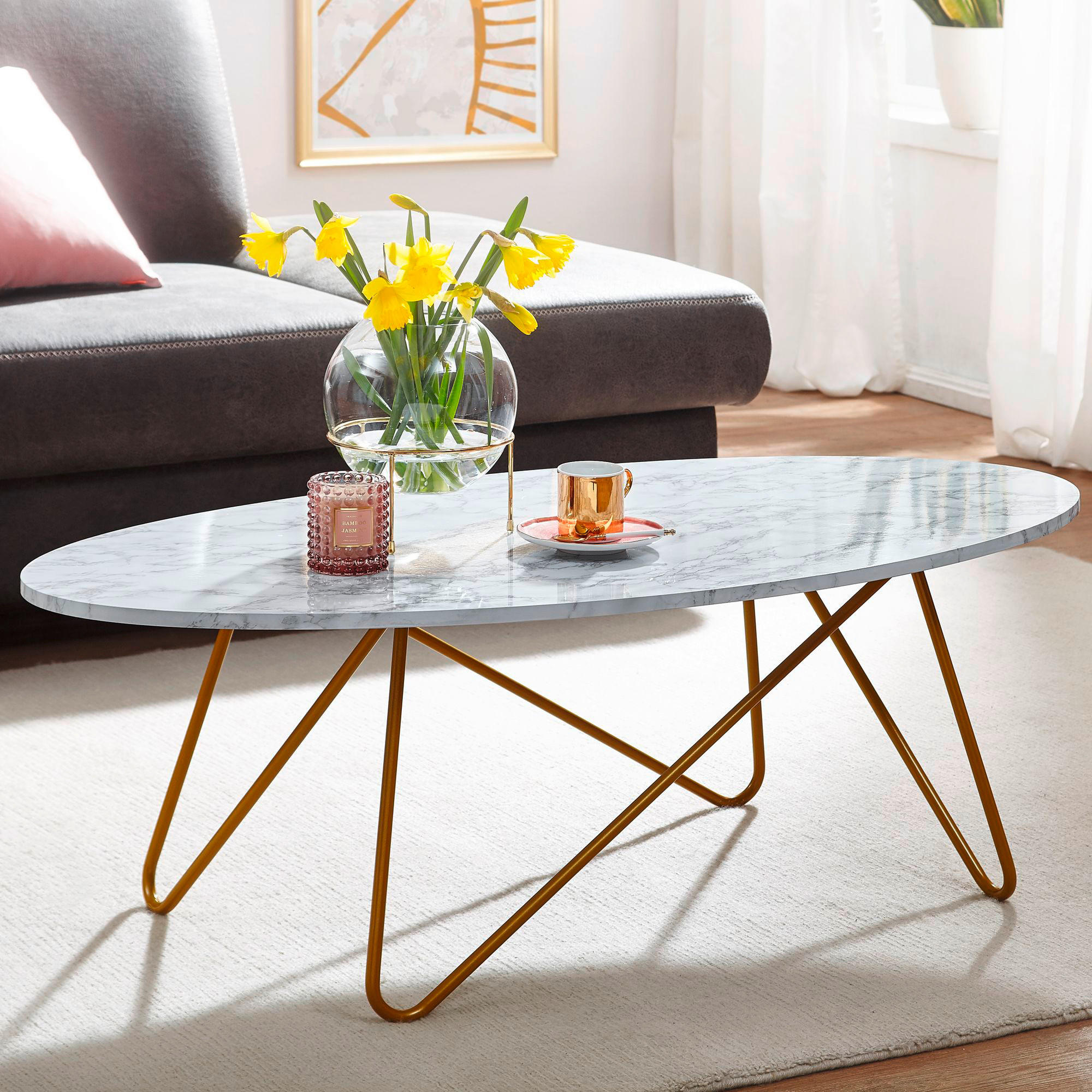 SOFFBORD i 120/60/40 cm  - guldfärgad, Modern (120/60/40cm) - MID.YOU