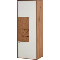 HÄNGEELEMENT Lago Lago Weiß, Eichefarben  50/136,5/39 cm  - Eichefarben/Weiß, Design, Glas/Holz (50/136,5/39cm) - Valnatura
