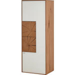HÄNGEELEMENT Lago Kerneiche vollmassiv Weiß, Eichefarben  - Eichefarben/Weiß, Design, Glas/Holz (50/136,5/39cm) - Valnatura