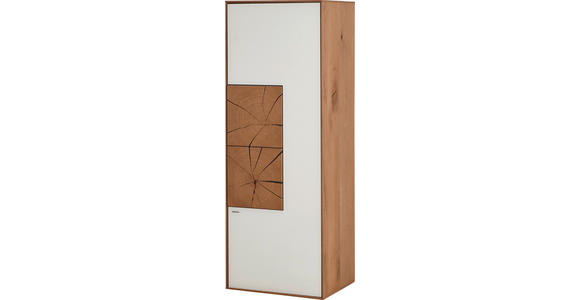 HÄNGEELEMENT Lago Lago Weiß, Eichefarben 50/136,5/39 cm - Eichefarben/Weiß, Design, Glas/Holz (50/136,5/39cm) - Valnatura