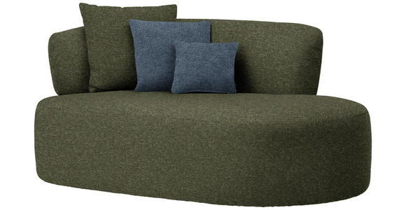 RÉCAMIERE in Chenille Blau, Grün  - Blau/Schwarz, MODERN, Kunststoff/Textil (166/86/105cm) - Hom`in