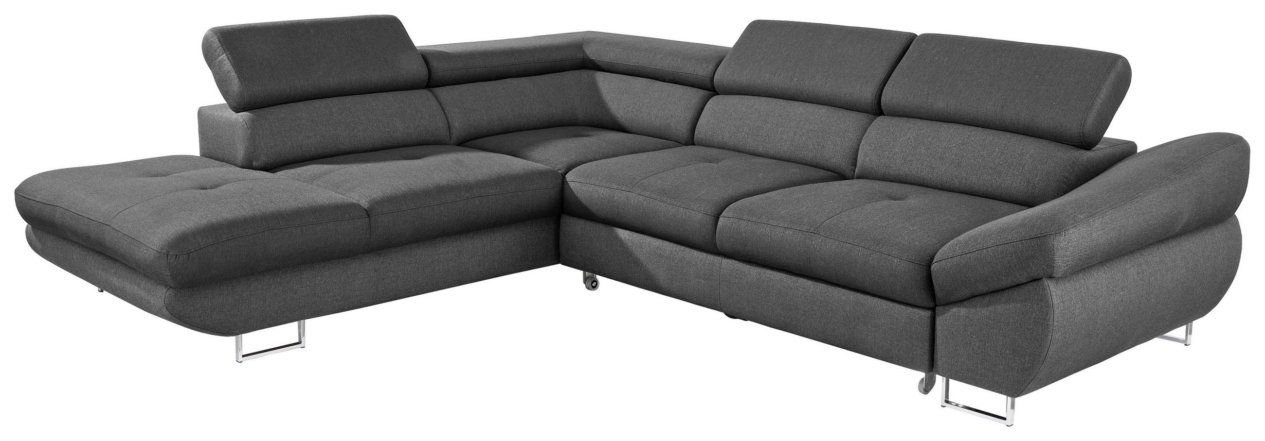 CANAPÉ D'ANGLE in Webstoff Dunkelgrau  - Dunkelgrau, Design, Textil/Metall (235/280cm) - Hom`in