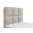 BOXBETT 90/200 cm,  in Taupe, gepolstertes Kopfteil, Bettkasten, Topper, H3 = fest  - Taupe/Schwarz, Design, Holzwerkstoff/Kunststoff (90/200cm) - Xora