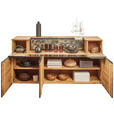 SIDEBOARD Eichefarben  180/90,5/47,1 cm  - Eichefarben/Schwarz, Natur, Glas/Holz (180/90,5/47,1cm) - Valnatura