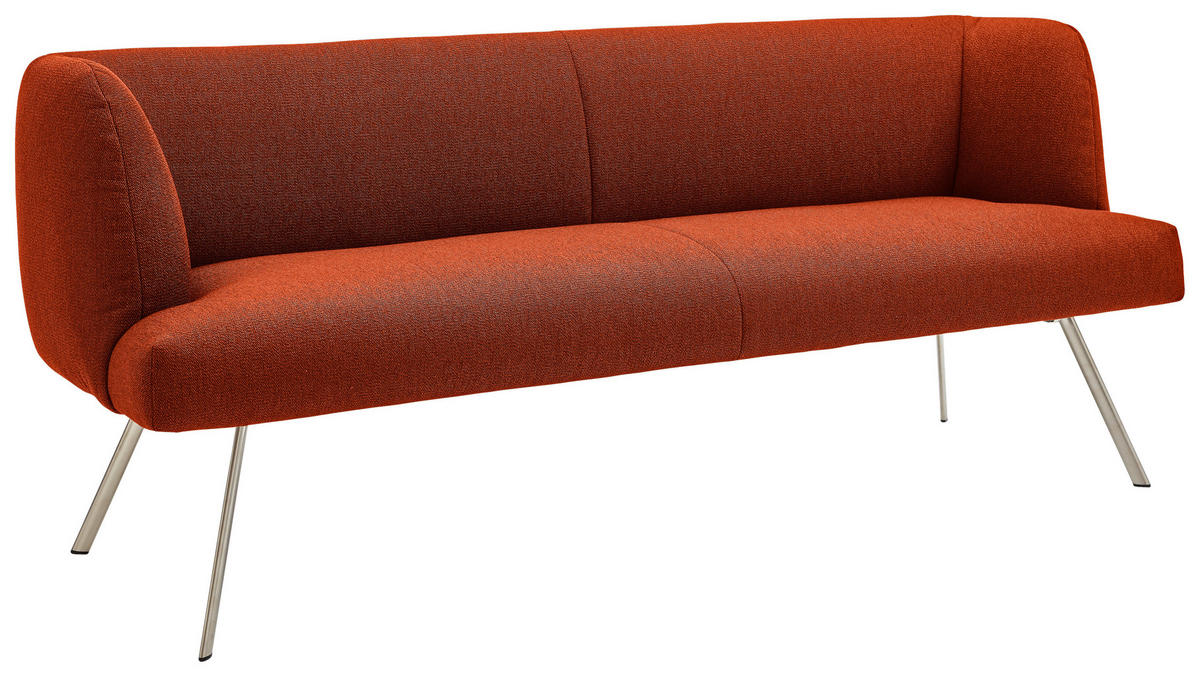 SITZBANK 180/87/64 cm  in Edelstahlfarben, Rostfarben  - Edelstahlfarben/Rostfarben, Design, Textil/Metall (180/87/64cm) - Venjakob