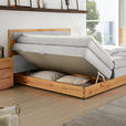 BOXSPRINGBETT 180/200 cm  in Silberfarben, Eichefarben  - Eichefarben/Silberfarben, KONVENTIONELL, Holz/Holzwerkstoff (180/200cm) - Valnatura