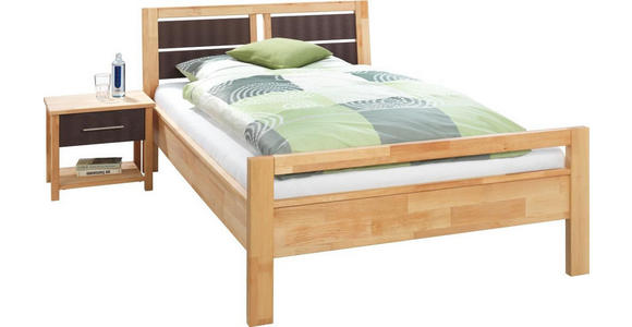 BETT 140/200 cm  in Braun, Erlefarben   - Erlefarben/Braun, Natur, Holz (140/200cm) - Linea Natura