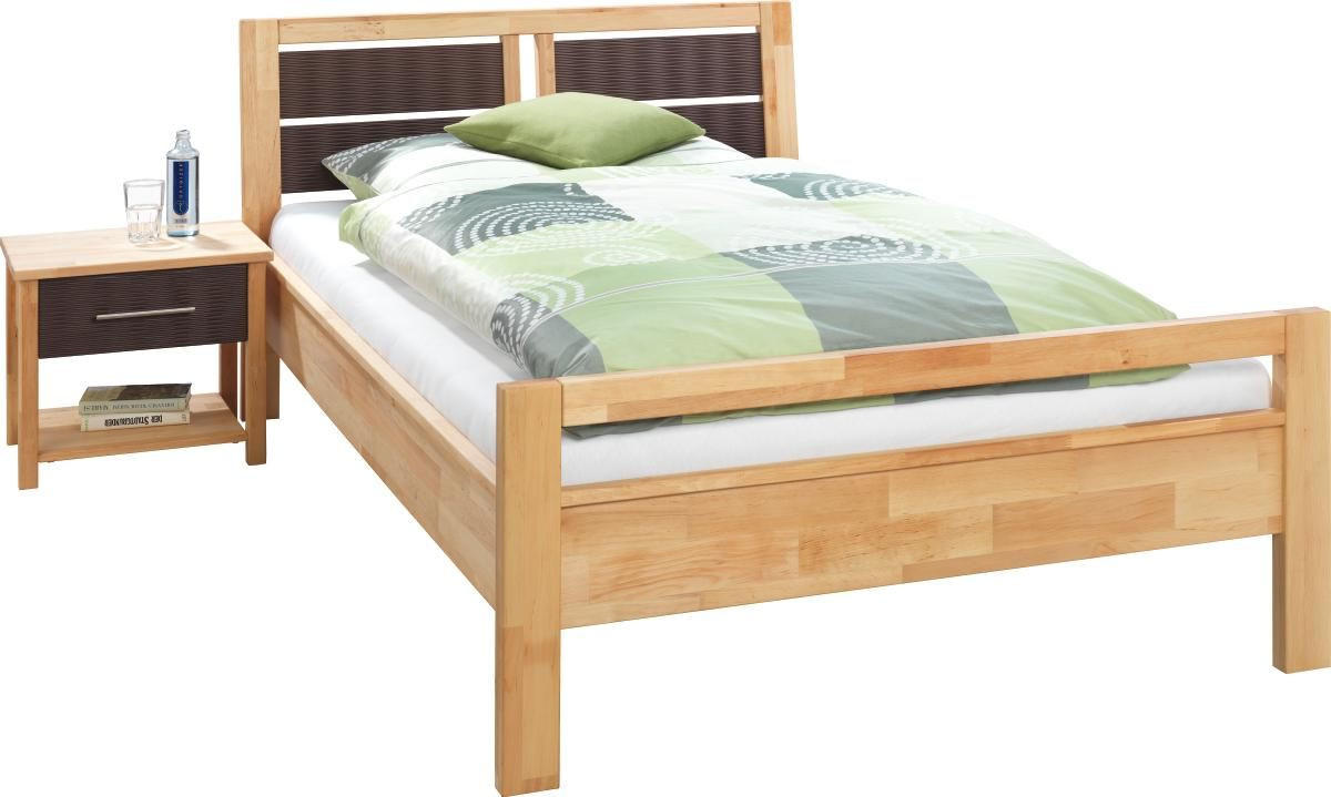 BETT 90/200 cm  in Braun, Erlefarben   - Erlefarben/Braun, Natur, Holz (90/200cm) - Linea Natura