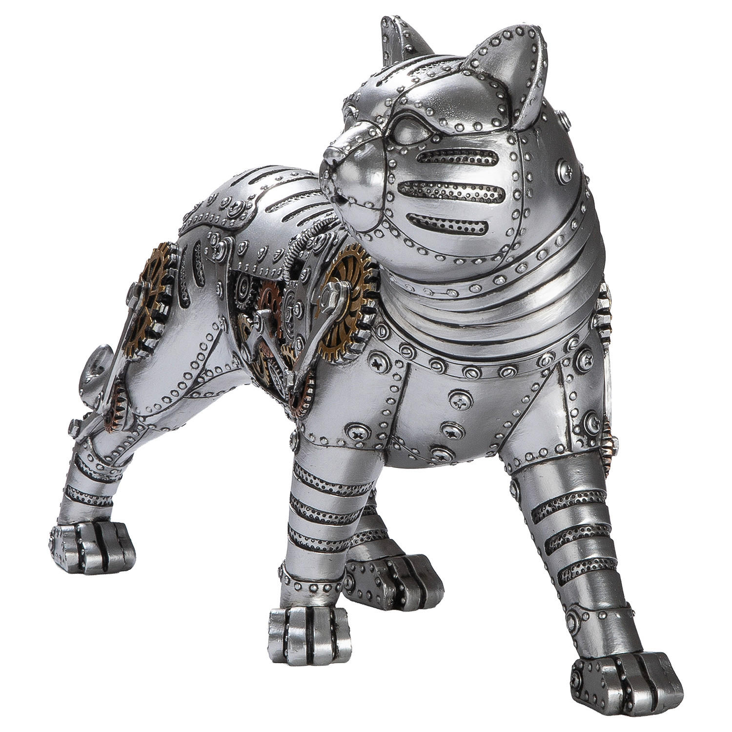 DEKOKATZE - Silberfarben/Schwarz, Basics, Kunststoff (35/23/11cm)